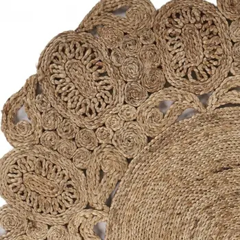 5' X 5' Natural Jute Hand Braided Area Rug