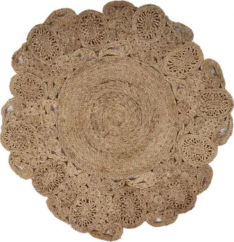 6' Natural Jute Hand Braided Round Rug