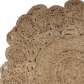 6' Natural Jute Hand Braided Round Rug