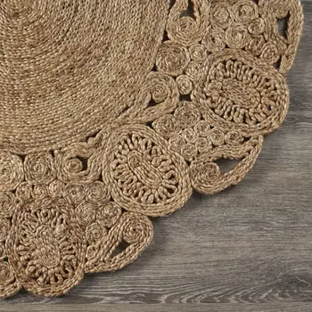 6' Natural Jute Hand Braided Round Rug