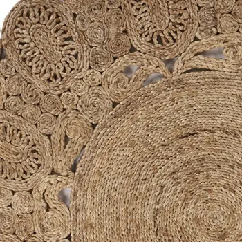 6' Natural Jute Hand Braided Round Rug