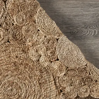 5' X 5' Natural Jute Hand Braided Area Rug
