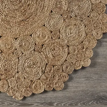 8' Natural Jute Hand Braided Round Rug