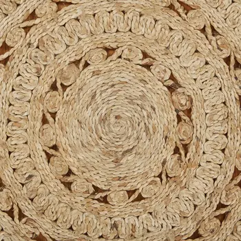 5' X 5' Natural Jute Hand Braided Area Rug
