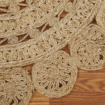 5' X 5' Natural Jute Hand Braided Area Rug