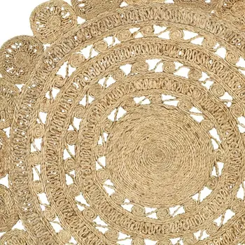 5' X 5' Natural Jute Hand Braided Area Rug