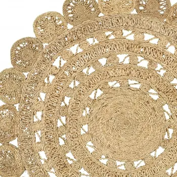 6' Natural Jute Hand Braided Round Rug