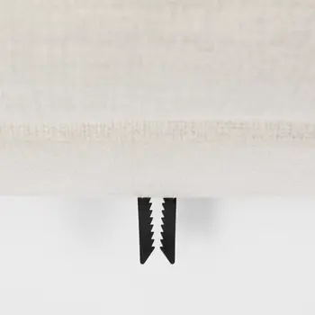 39" Beige Fabric and Brown Cocktail Ottoman
