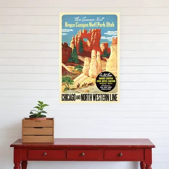 Vintage 1950S Bryce Canyon National Park Unframed Print Wall Art