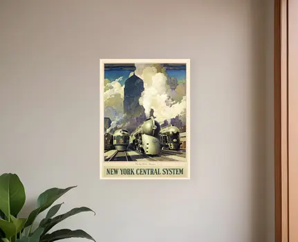 New York Railroad Vintage Travel Unframed Print Wall Art