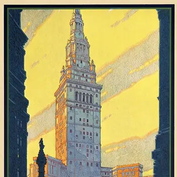 Cleveland Union Terminal Vintage Travel Unframed Print Wall Art