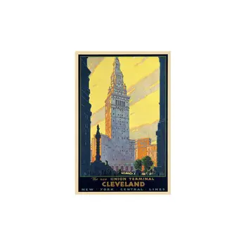 Cleveland Union Terminal Vintage Travel Unframed Print Wall Art