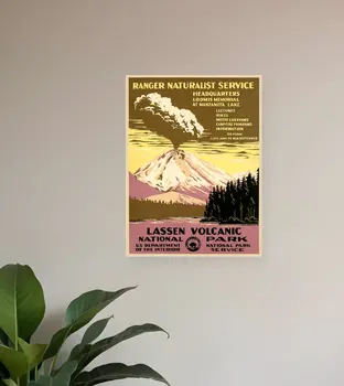 8.5" X 11" Lassen Volcanic National Park Vintage Travel Poster Wall Art