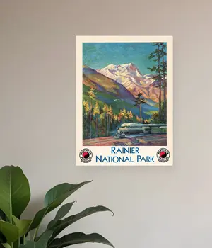 8.5" X 11" Rainier National Park C1920S Vintage Travel Poster Wall Art