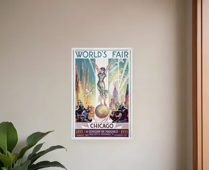 New York 1939 World's Fair Vintage Travel Unframed Print Wall Art