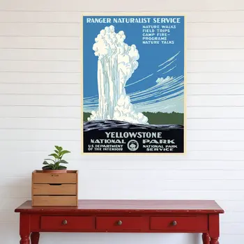18" x 24" Yellowstone National Park c1938 Vintage Travel Poster Wall Art