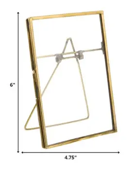 4" x 6" Gold Metal Tabletop Picture Frame