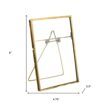 4" x 6" Gold Metal Tabletop Picture Frame