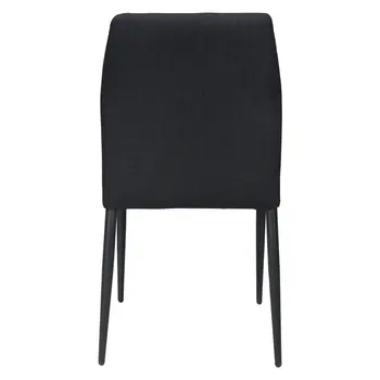 Set of Four Tufted Black Upholstered Fabric Dining Side Chairs