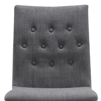 Set of Two Tufted Gray And Brown Upholstered Fabric Dining Side Chairs