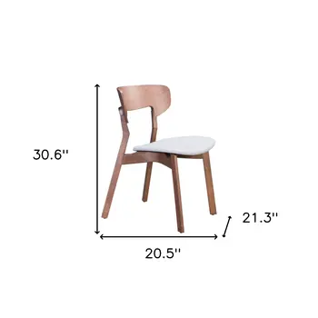 Set of Two Gray And Brown Upholstered Fabric Open Back Dining Side Chairs