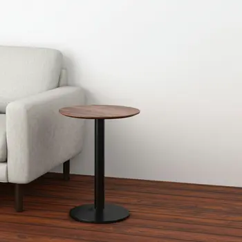 24" Black And Brown Round End Table