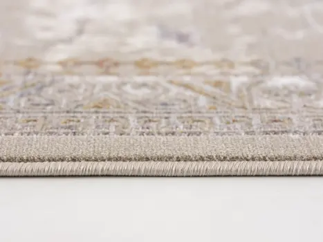 5' X 7' Beige and Ivory Medallion Non Skid Area Rug