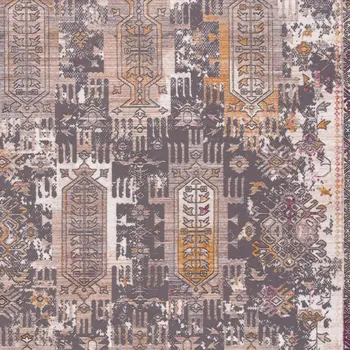 15' Gray And Ivory Oriental Runner Rug