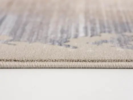 4' X 6' Beige and Blue Abstract Power Loom Area Rug