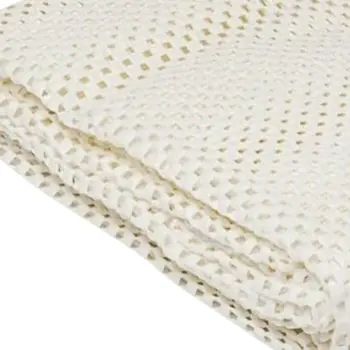9' x 12' Ivory Striped Weave Non Slip Rug Pad