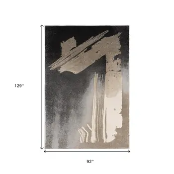 8' X 10' Gray Abstract Power Loom Area Rug