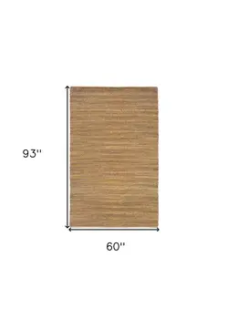 5' X 8' Brown Braided Jute Area Rug