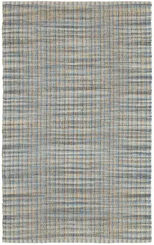 8' X 10' Blue and Ivory Hand Woven Area Rug