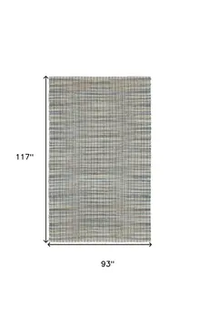 8' X 10' Blue and Ivory Hand Woven Area Rug