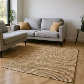 9' X 12' Natural Jute Hand Woven Area Rug