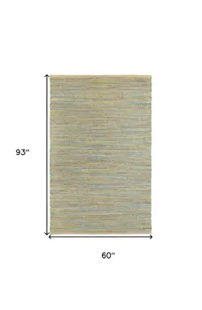 5' X 8' Multitoned Braided Jute Area Rug