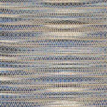 9' X 12' Round Navy and Tan Striated Area Rug