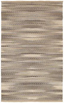 8' X 10' Gray and Tan Striated Runner Rug