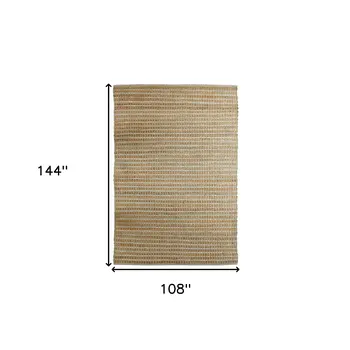 9' X 12' Natural Jute Hand Woven Area Rug