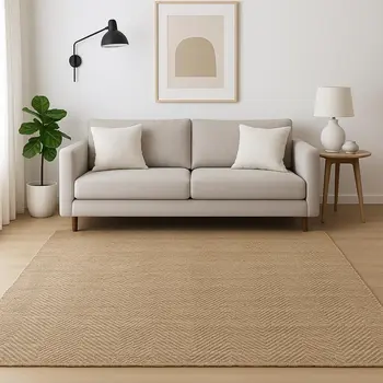 5' X 8' Natural Jute Hand Woven Area Rug