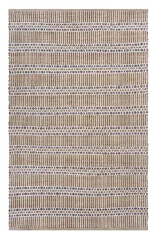 9' X 12' Tan and Gray Detailed Stripes Area Rug