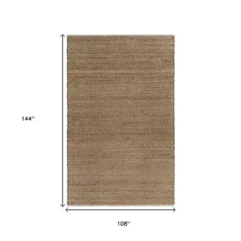 9' X 12' Natural Jute Hand Woven Area Rug