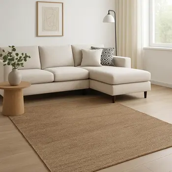 9' X 12' Natural Jute Hand Woven Area Rug