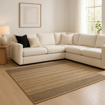 9' X 12' Tan And Black Jute Flatweave Handmade Area Rug