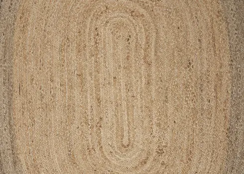 7' X 9' Natural Jute Hand Braided Oval Rug