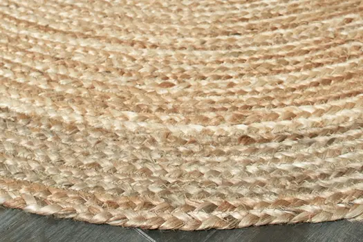 7' X 9' Natural Jute Hand Braided Oval Rug