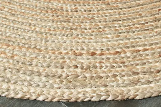 5' X 7' Natural Jute Hand Braided Oval Rug