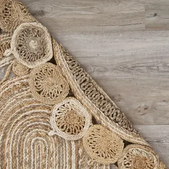 7' X 9' Natural Jute Hand Braided Oval Rug