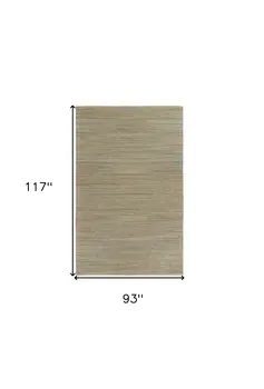 8' X 10' Tan and Blue Undertone Striated Area Rug