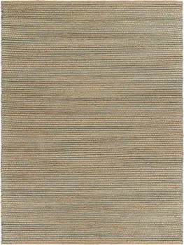 8' X 10' Tan and Blue Undertone Striated Area Rug